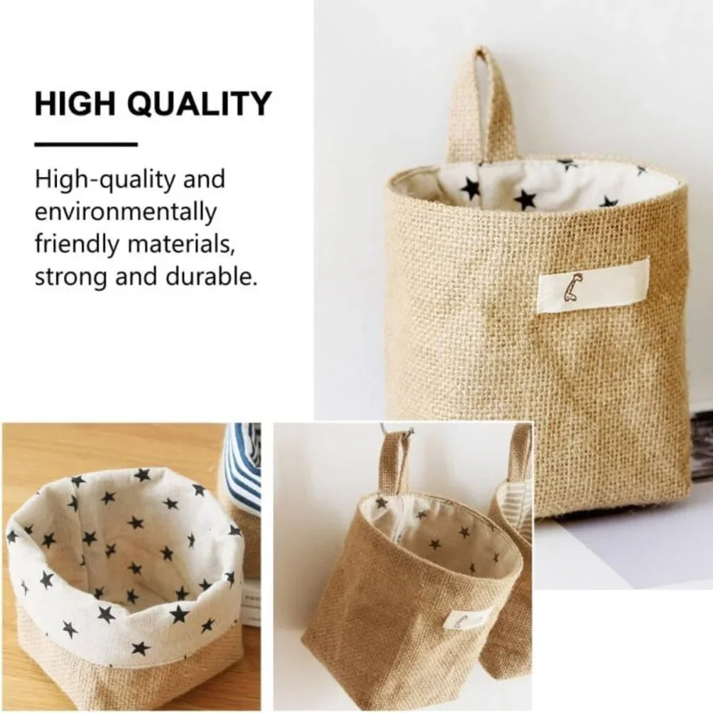 Versatile Light Brown Cotton Linen Storage Bags - Easy Home Organization